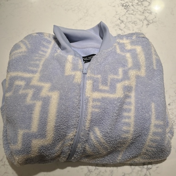 BLUE Susan Graver Women's Top Sweater Sz S Weekend Printed Polar Fleece Blue - Picture 9 of 10